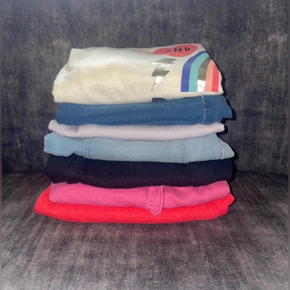 6 Pairs Of Girls Size 8 Shorts Lot Plus 1 Shirt
